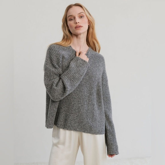 JENNI KAYNE Ranch Fisherman Gray Sweater XL - Picture 1 of 6